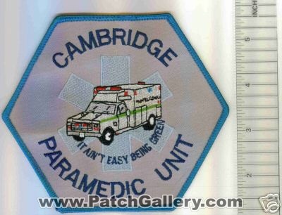 Cambridge Paramedic Unit (Massachusetts)
Thanks to Mark C Barilovich for this scan.
Keywords: ems