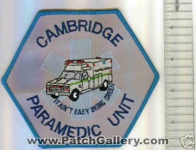 Cambridge Paramedic Unit (Massachusetts)
Thanks to Mark C Barilovich for this scan.
Keywords: ems