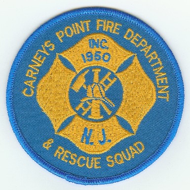 Carneys Point Fire Department & Rescue Squad
Thanks to PaulsFirePatches.com for this scan.
Keywords: new jersey