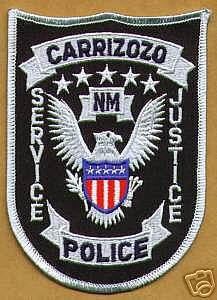 Carrizozo Police
Thanks to apdsgt for this scan.
Keywords: new mexico