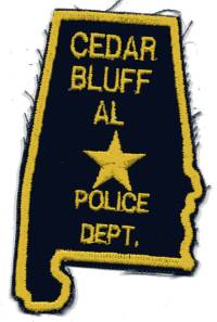 Cedar Bluff Police Dept (Alabama)
Thanks to BensPatchCollection.com for this scan.
Keywords: department