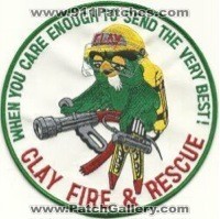 Clay Fire and Rescue (New York)
Thanks to Mark Hetzel Sr. for this scan.
Keywords: &