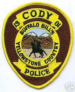 Cody Police (Wyoming)
Thanks to apdsgt for this scan.
