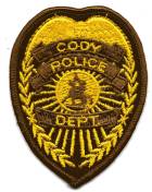 Cody Police Dept (Wyoming)
Thanks to BensPatchCollection.com for this scan.
Keywords: department