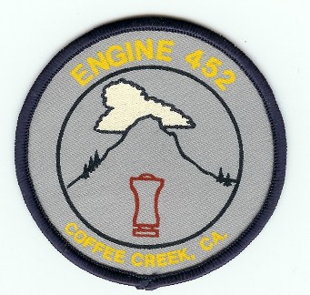 Coffee Creek Fire Engine 452
Thanks to PaulsFirePatches.com for this scan.
Keywords: california