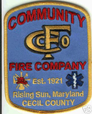Community Fire Company
Thanks to Brent Kimberland for this scan.
Keywords: maryland rising sun cecil county