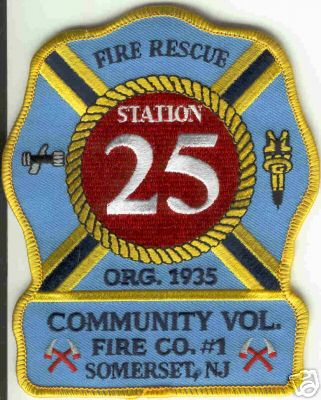 Community Vol Fire Co 1 Station 25
Thanks to Brent Kimberland for this scan.
Keywords: new jersey volunteer company somerset