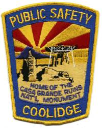 Coolidge Public Safety (Arizona)
Thanks to BensPatchCollection.com for this scan.
Keywords: police dps