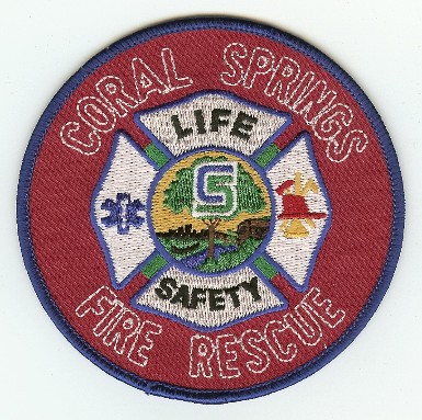 Coral Springs Fire Rescue
Thanks to PaulsFirePatches.com for this scan.
Keywords: florida