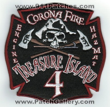 Corona Fire Department Station 4 (California)
Thanks to PaulsFirePatches.com for this scan.
Keywords: dept. engine haz-mat hazmat iaff local 3757 cfa