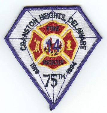 Cranston Heights Fire Rescue 75th
Thanks to PaulsFirePatches.com for this scan.
Keywords: delaware
