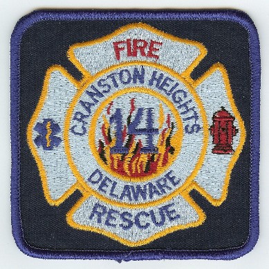 Cranston Heights Fire Rescue
Thanks to PaulsFirePatches.com for this scan.
Keywords: delaware 14