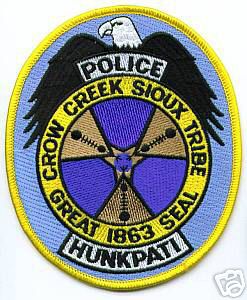 Crow Creek Sioux Tribe Police (South Dakota)
Thanks to apdsgt for this scan.
Keywords: hunkpati