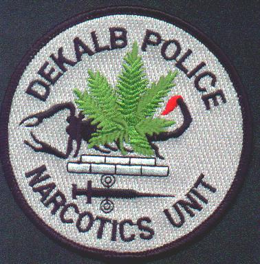 Dekalb Police Narcotics Unit
Thanks to EmblemAndPatchSales.com for this scan.
Keywords: georgia