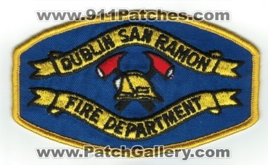 Dublin San Ramon Fire Department (California)
Thanks to PaulsFirePatches.com for this scan.
Keywords: dept.