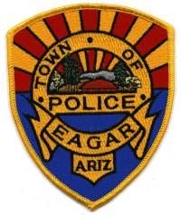 Eagar Police (Arizona)
Thanks to BensPatchCollection.com for this scan.
Keywords: town of