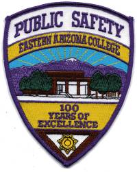 Eastern Arizona College Public Safety 100 Years (Arizona)
Thanks to BensPatchCollection.com for this scan.
Keywords: police dps