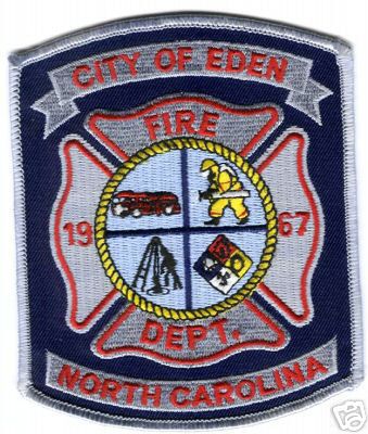 Eden Fire Dept
Thanks to Mark Stampfl for this scan.
Keywords: north carolina department city of