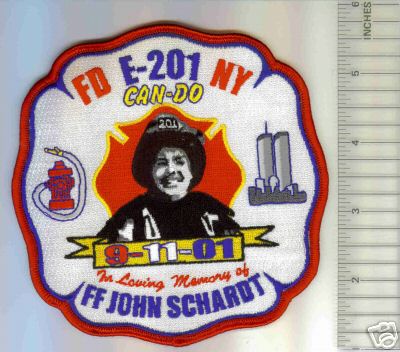 FDNY Fire Engine 201 In Loving Memory of FF John Schardt (New York)
Thanks to Mark C Barilovich for this scan.
Keywords: department