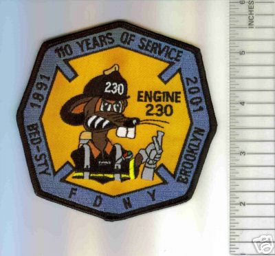 FDNY Fire Engine 230 (New York)
Thanks to Mark C Barilovich for this scan.
Keywords: department