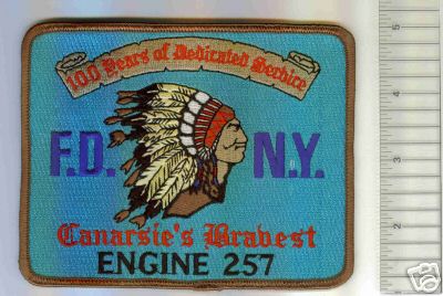 FDNY Fire Engine 257 100 Years of Dedicated Service (New York)
Thanks to Mark C Barilovich for this scan.
Keywords: department