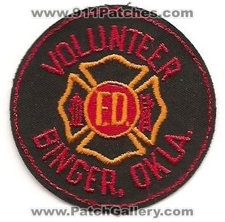 Binger Volunteer Fire Department (Oklahoma)
Thanks to Enforcer31.com for this scan.
Keywords: f.d. fd dept. okla.