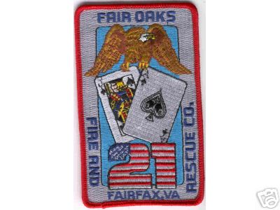 Fair Oaks Fire and Rescue Co 21
Thanks to Brent Kimberland for this scan.
Keywords: virginia company fairfax