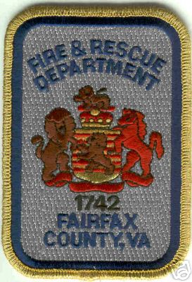 FIRE & RESCUE PATCH VA FAIRFAX COUNTY 