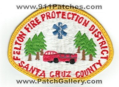 Felton Fire Protection District (California)
Thanks to PaulsFirePatches.com for this scan.
Keywords: department dept. santa cruz county