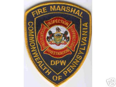 Pennsylvania Fire Marshal
Thanks to Brent Kimberland for this scan.
Keywords: pennsylvania