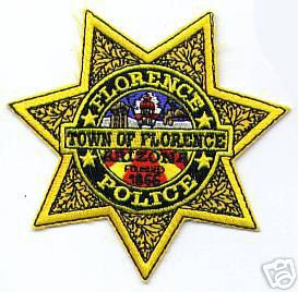 Florence Police (Arizona)
Thanks to apdsgt for this scan.
Keywords: town of