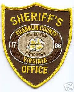 Franklin County Sheriff's Office (Virginia)
Thanks to apdsgt for this scan.
Keywords: sheriffs