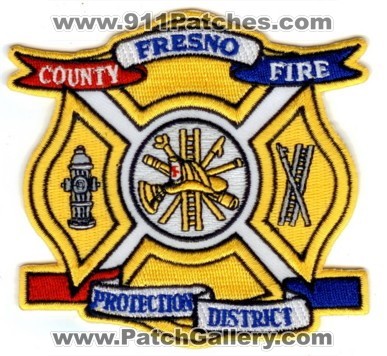 Fresno County Fire Protection District (California)
Thanks to PaulsFirePatches.com for this scan.
Keywords: department dept.