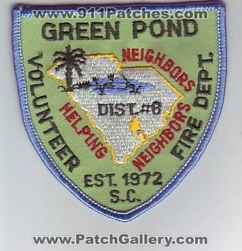 Green Pond Volunteer Fire Department District Number 6 (South Carolina)
Thanks to Dave Slade for this scan.
Keywords: dept. s.c. #6