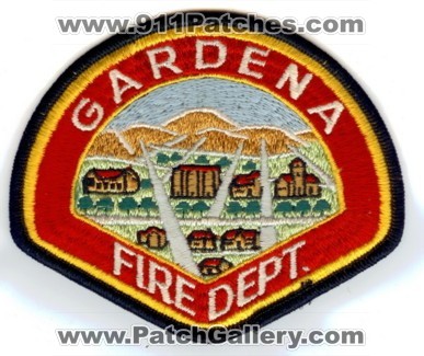 Gardena Fire Department (California)
Thanks to PaulsFirePatches.com for this scan.
Keywords: dept.