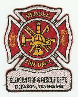 Gleason Fire & Rescue Dept
Thanks to PaulsFirePatches.com for this scan.
Keywords: tennessee department member