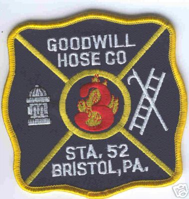 Goodwill Hose Co Sta 52
Thanks to Brent Kimberland for this scan.
Keywords: pennsylvania company station bristol