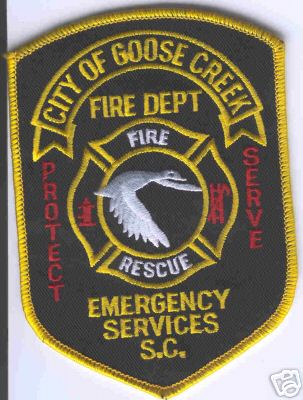 Goose Creek Fire Dept
Thanks to Brent Kimberland for this scan.
Keywords: south carolina department city of rescue emergency services