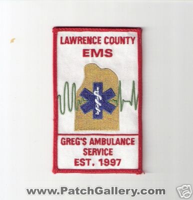 Greg Ambulance Service Lawrence County EMS (Alabama)
Thanks to Bob Brooks for this scan.
