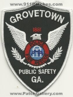 Grovetown Public Safety Department Fire Rescue Police (Georgia)
Thanks to Mark Hetzel Sr. for this scan.
Keywords: dps dept.