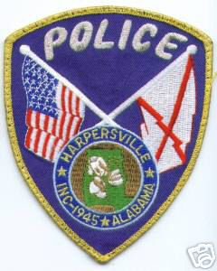 Harpersville Police (Alabama)
Thanks to apdsgt for this scan.
