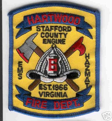 Hartwood Fire Dept
Thanks to Brent Kimberland for this scan.
Keywords: virginia department stafford county engine ems hazmat mat 6