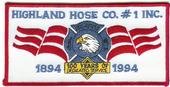 Highland Hose Co #1 Inc 100 Years (New York)
Thanks to Bob Shepard for this scan.
Keywords: fire company number