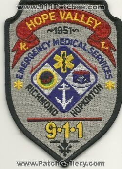 Hope Valley Emergency Medical Services (Rhode Island)
Thanks to Mark Hetzel Sr. for this scan.
Keywords: ems richmond hopkinton r.i. 911