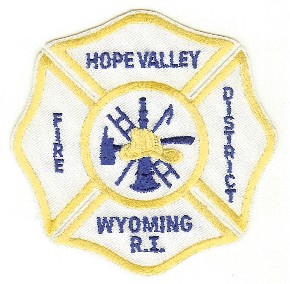 Hope Valley Fire District
Thanks to PaulsFirePatches.com for this scan.
Keywords: rhode island wyoming