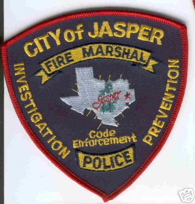 Jasper Fire Marshal Police
Thanks to Brent Kimberland for this scan.
Keywords: texas