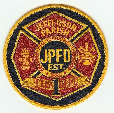 Jefferson Parish FD
Thanks to PaulsFirePatches.com for this scan.
Keywords: louisiana fire department
