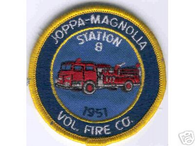 Joppa Magnolia Vol Fire Co Station 8
Thanks to Brent Kimberland for this scan.
Keywords: maryland volunteer company