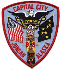 Juneau Police (Alaska)
Thanks to BensPatchCollection.com for this scan.
Keywords: capital city