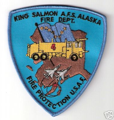 King Salmon Fire Dept
Thanks to Bob Brooks for this scan.
Keywords: alaska department a.f.s. afs protection u.s.a.f. usaf united states air force cfr arff aircraft crash rescue